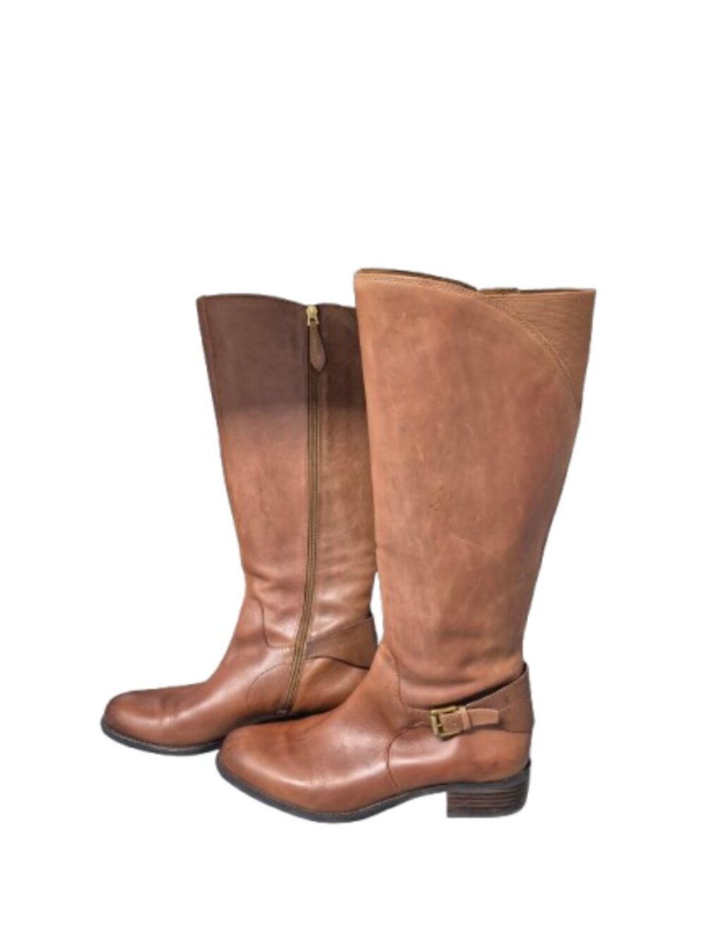 10 Franco Sarto Craze Tan Leather Knee High Riding Boots